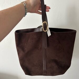 Old Navy Brown Suede Crossbody Bag
